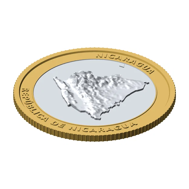 Đồng xu địa hình 3D Nicaragua 85 mm – Token sưu tầm chạm nổi - Image 1