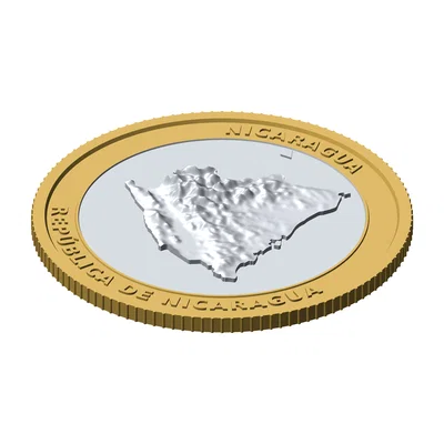 Đồng xu địa hình 3D Nicaragua 85 mm – Token sưu tầm chạm nổi