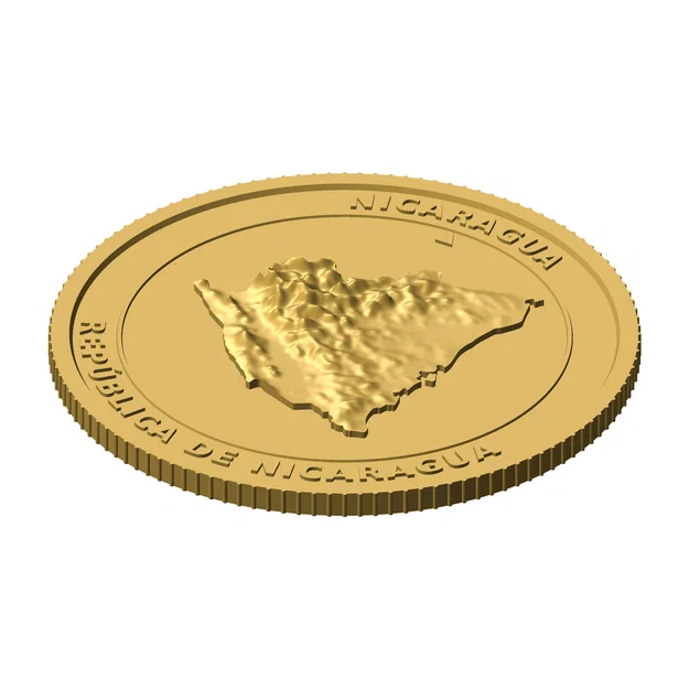 Đồng xu địa hình 3D Nicaragua 85 mm – Token sưu tầm chạm nổi - Image 2