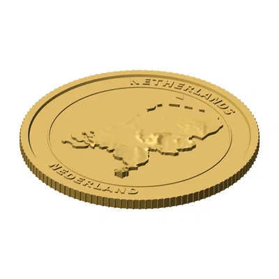 Đồng xu địa hình 3D Hà Lan 85 mm – Token sưu tầm nổi