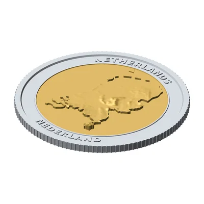 Đồng xu địa hình 3D Hà Lan 85 mm – Token sưu tầm nổi