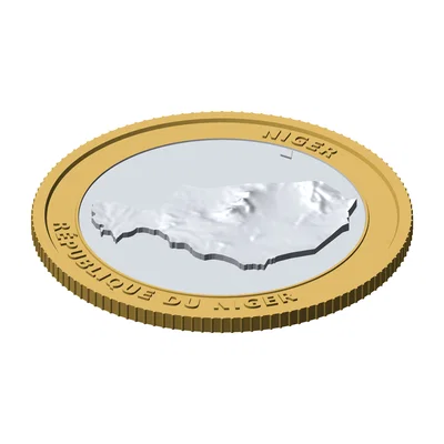 Đồng Xu Địa Hình 3D Niger 85 mm – Mô Hình Sưu Tầm Phù Điêu