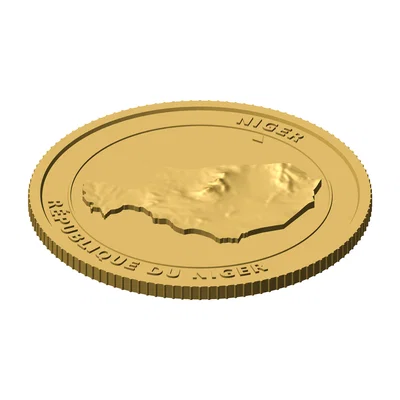 Đồng Xu Địa Hình 3D Niger 85 mm – Mô Hình Sưu Tầm Phù Điêu