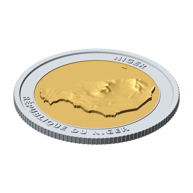 Đồng Xu Địa Hình 3D Niger 85 mm – Mô Hình Sưu Tầm Phù Điêu - Image 4