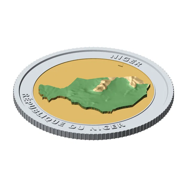 Đồng Xu Địa Hình 3D Niger 85 mm – Mô Hình Sưu Tầm Phù Điêu - Image 6