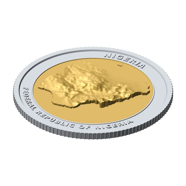 Đồng xu địa hình 3D Nigeria 85 mm – Món quà sưu tầm độc đáo - Image 4