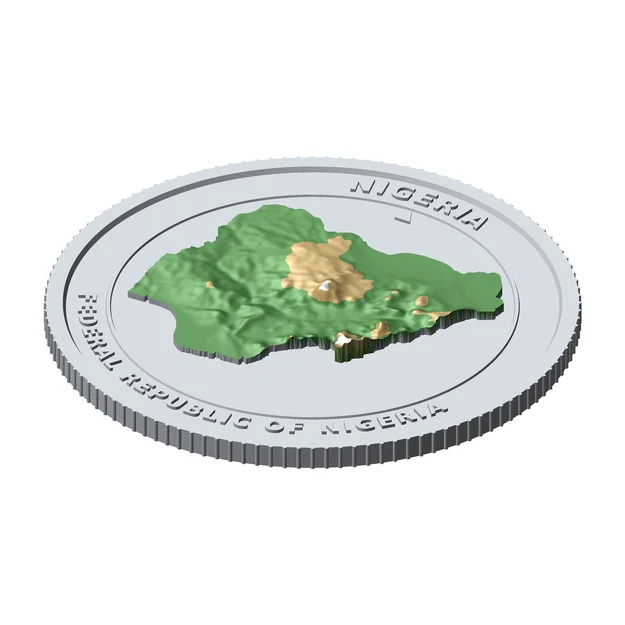 Đồng xu địa hình 3D Nigeria 85 mm – Món quà sưu tầm độc đáo - Image 5