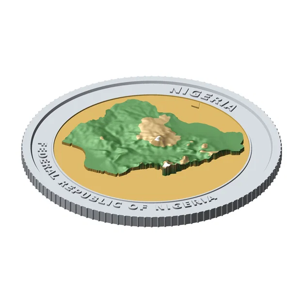 Đồng xu địa hình 3D Nigeria 85 mm – Món quà sưu tầm độc đáo - Image 6