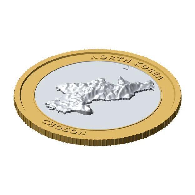 Đồng xu địa hình 3D Bắc Triều Tiên 85 mm – Token sưu tầm phù điêu - Image 3