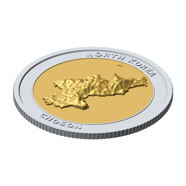 Đồng xu địa hình 3D Bắc Triều Tiên 85 mm – Token sưu tầm phù điêu - Image 4