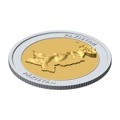 Đồng xu sưu tầm địa hình 3D Pakistan 85 mm – Phiên bản phù điêu nổi