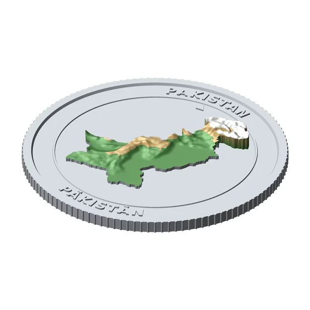 Đồng xu sưu tầm địa hình 3D Pakistan 85 mm – Phiên bản phù điêu nổi - Image 4