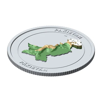 Đồng xu sưu tầm địa hình 3D Pakistan 85 mm – Phiên bản phù điêu nổi