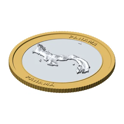 Đồng xu địa hình 3D Panama 85mm – Quà tặng sưu tầm