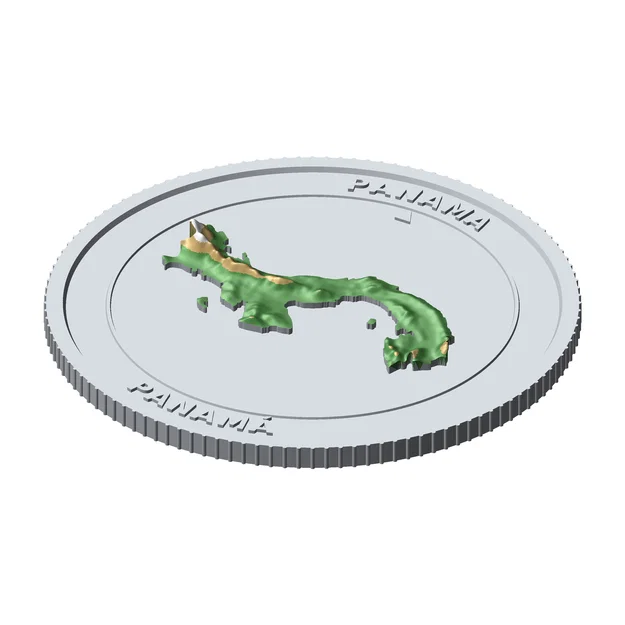 Đồng xu địa hình 3D Panama 85mm – Quà tặng sưu tầm - Image 4