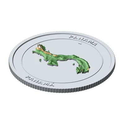 Đồng xu địa hình 3D Panama 85mm – Quà tặng sưu tầm