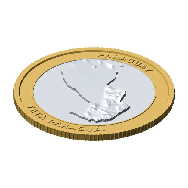 Đồng Xu 3D Địa Hình Paraguay 85 mm – Quà Tặng Sưu Tầm - Image 1