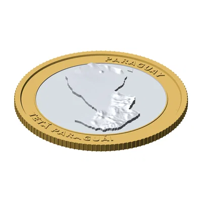 Đồng Xu 3D Địa Hình Paraguay 85 mm – Quà Tặng Sưu Tầm