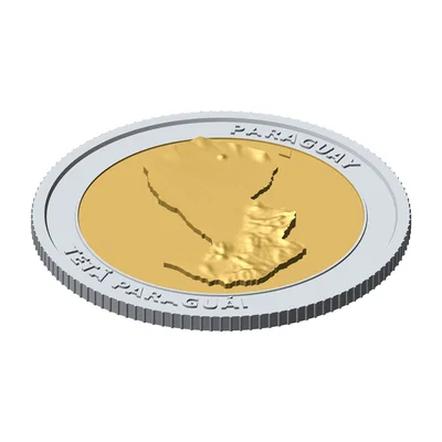 Đồng Xu 3D Địa Hình Paraguay 85 mm – Quà Tặng Sưu Tầm