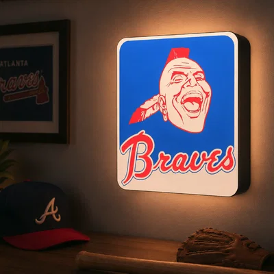Hộp Đèn LED Vintage Atlanta Braves | Mô Hình 3D Đa Sắc (File 3MF)