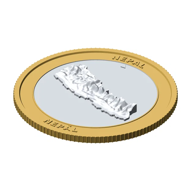 Đồng Xu Địa Hình 3D Nepal 85mm – Quà Tặng Sưu Tầm Phù Điêu - Image 1