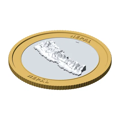 Đồng Xu Địa Hình 3D Nepal 85mm – Quà Tặng Sưu Tầm Phù Điêu