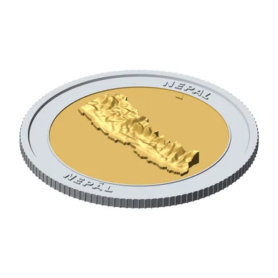 Đồng Xu Địa Hình 3D Nepal 85mm – Quà Tặng Sưu Tầm Phù Điêu