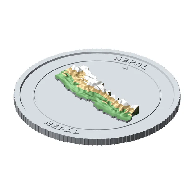 Đồng Xu Địa Hình 3D Nepal 85mm – Quà Tặng Sưu Tầm Phù Điêu - Image 6