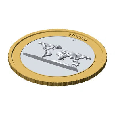 World 3D Topographic Coin 85 mm – Đồng xu sưu tầm địa hình nổi