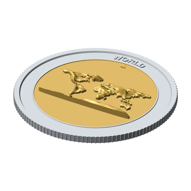 World 3D Topographic Coin 85 mm – Đồng xu sưu tầm địa hình nổi - Image 2