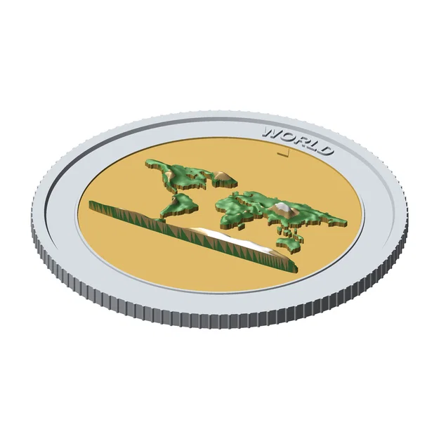 World 3D Topographic Coin 85 mm – Đồng xu sưu tầm địa hình nổi - Image 4