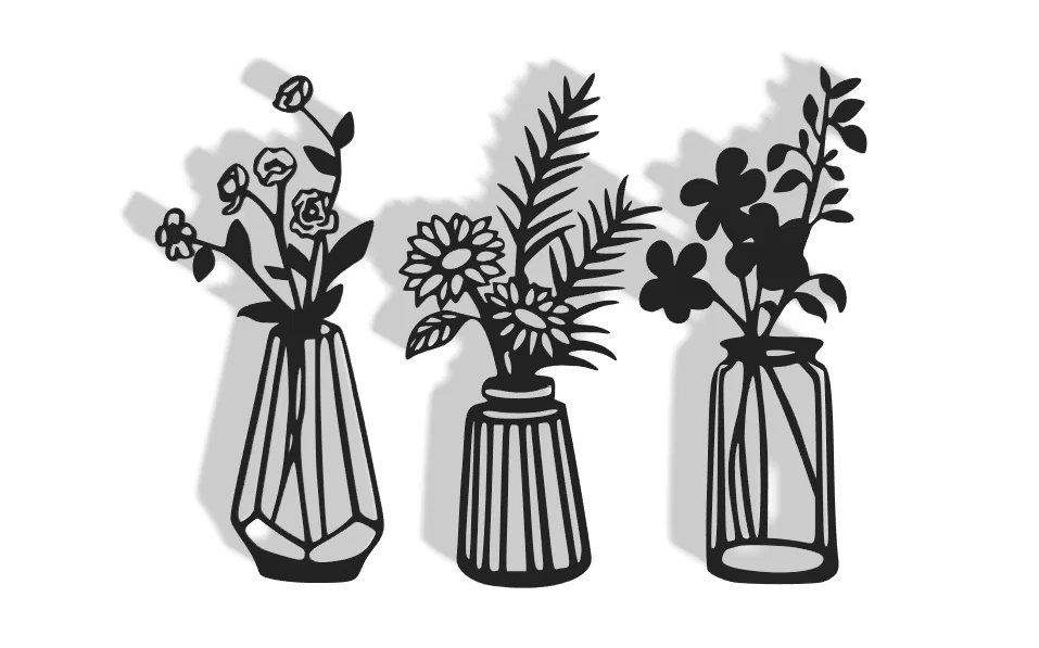 Bộ tranh treo tường Flower Decors in 3D trang trí nhà cửa - Image 1