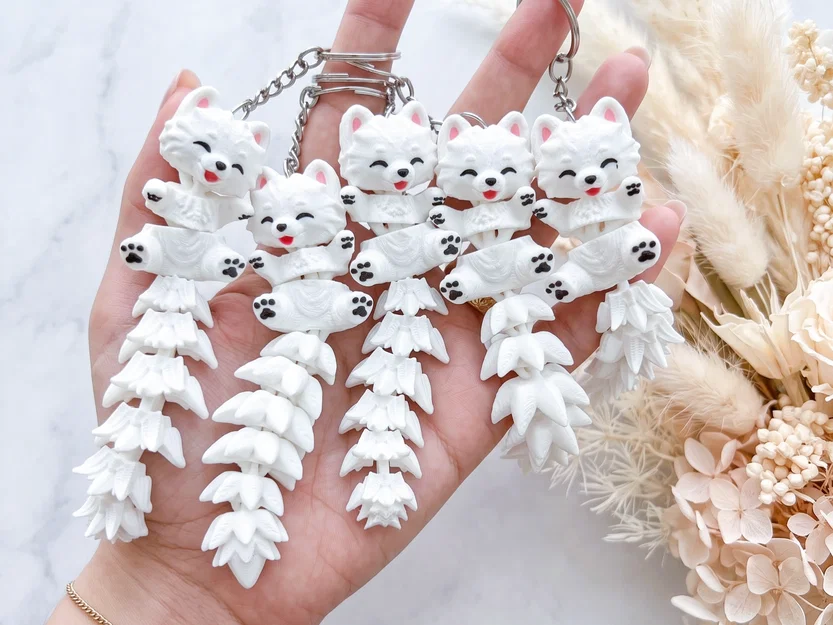 Mô hình chú chó Samoyed Flexi đáng yêu - Đồ chơi, móc khóa & nam châm - Image 1