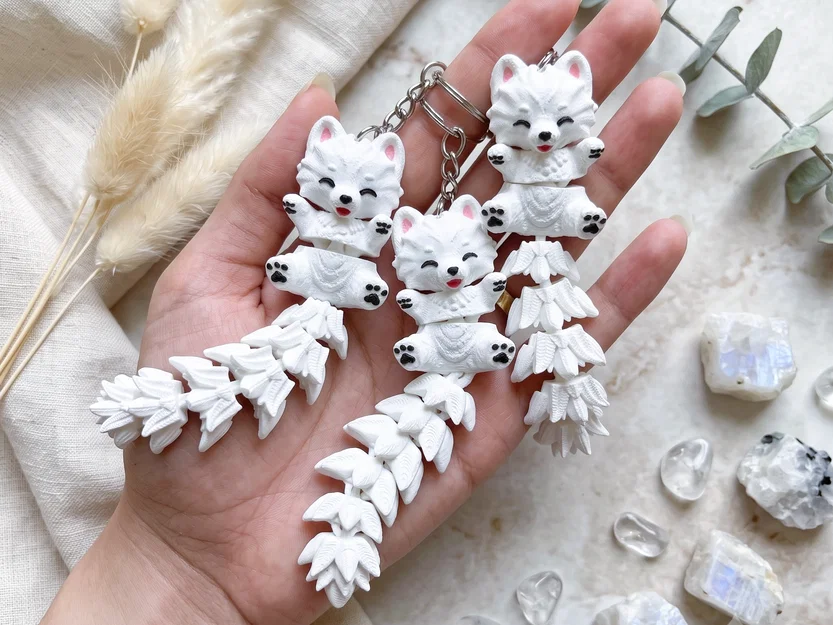 Mô hình chú chó Samoyed Flexi đáng yêu - Đồ chơi, móc khóa & nam châm - Image 3