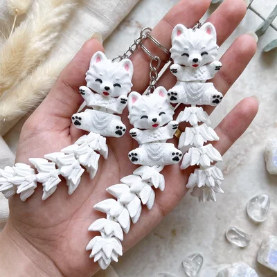 Mô hình chú chó Samoyed Flexi đáng yêu - Đồ chơi, móc khóa & nam châm