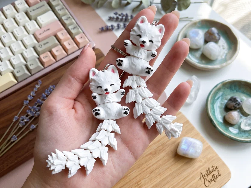 Mô hình chú chó Samoyed Flexi đáng yêu - Đồ chơi, móc khóa & nam châm - Image 7