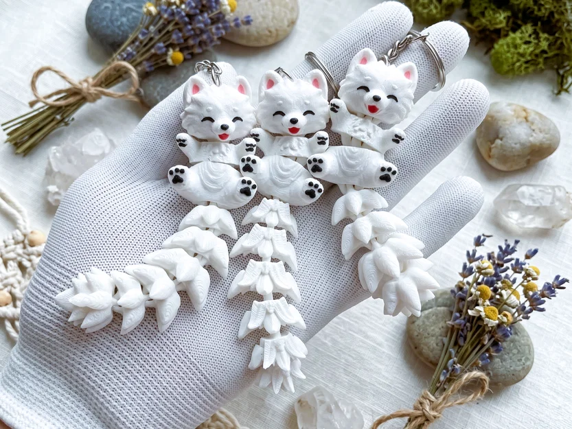 Mô hình chú chó Samoyed Flexi đáng yêu - Đồ chơi, móc khóa & nam châm - Image 8