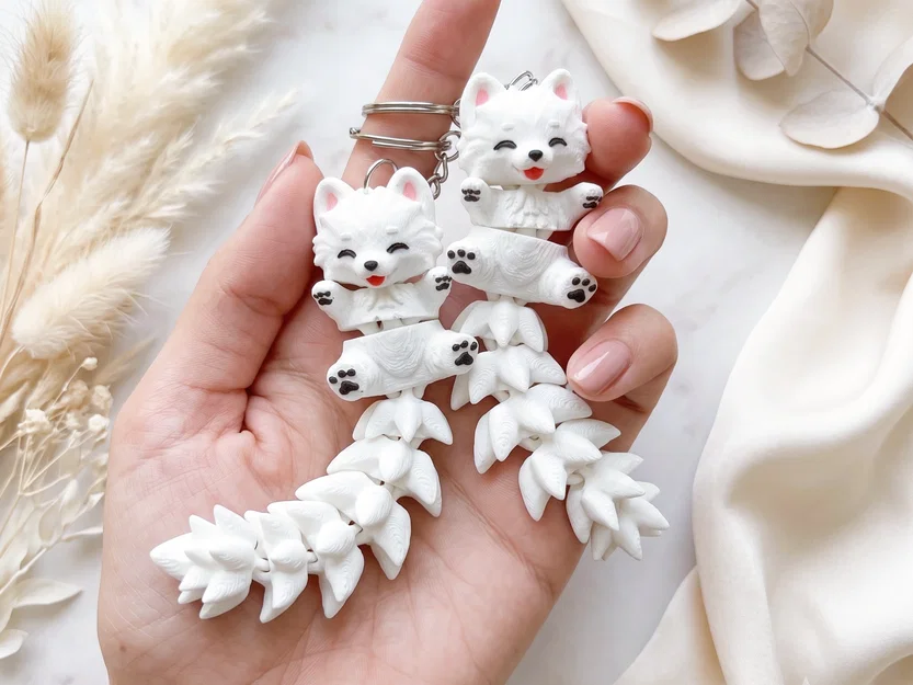 Mô hình chú chó Samoyed Flexi đáng yêu - Đồ chơi, móc khóa & nam châm - Image 9