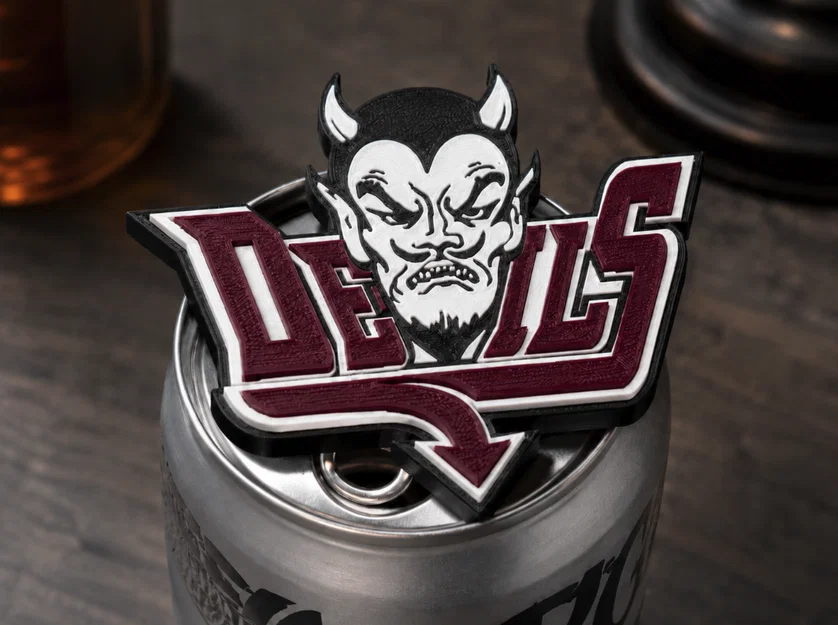 Mẫu in 3D dụng cụ mở nắp lon và trang trí ống hút hình Devils - Image 1