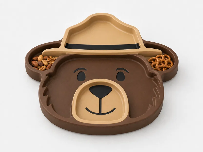 Khay đựng bánh kẹo hình gấu Smokey 3D - Thiết kế độc đáo cho bàn tiệc - Image 1