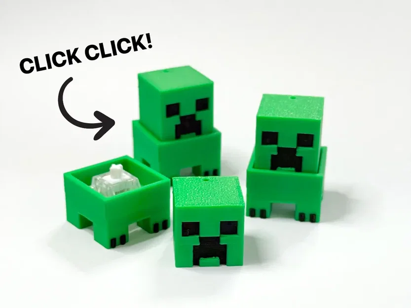 Mô hình Creeper Clicker trang trí bàn phím cơ in 3D cực đẹp - Image 1