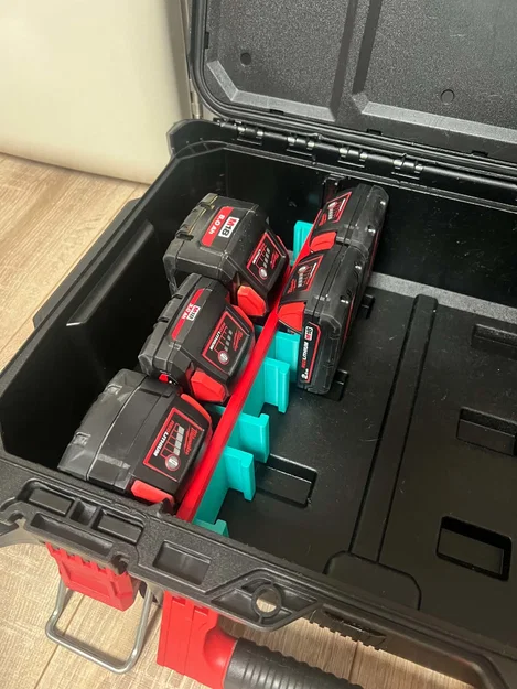 Giá đỡ & Vách ngăn pin Milwaukee M18 cho PACKOUT Compact Toolbox (48-22-8424) - Image 1