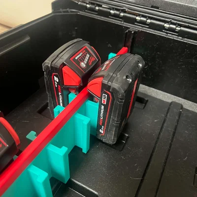 Giá đỡ & Vách ngăn pin Milwaukee M18 cho PACKOUT Compact Toolbox (48-22-8424)