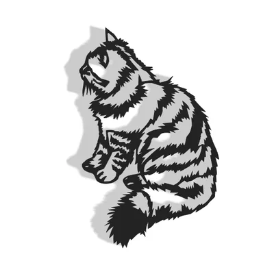 Mô hình trang trí tường hình chú mèo (Cat Decor) - File in 3D đẹp