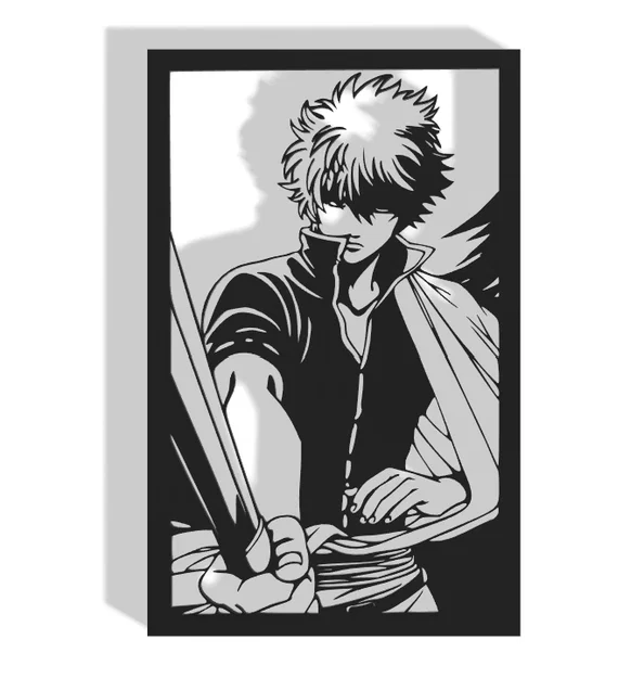 Mô hình trang trí tường Gintama - Tác phẩm nghệ thuật 3D cho fan anime - Image 1