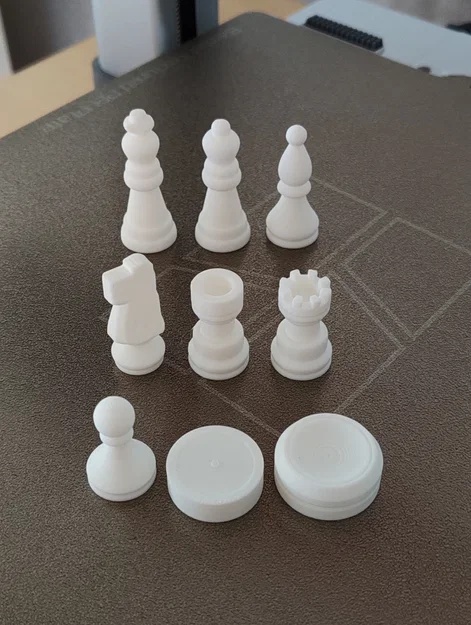 Bộ quân cờ vua và cờ đam (Chess Set) in 3D dễ dàng không cần support - Image 1