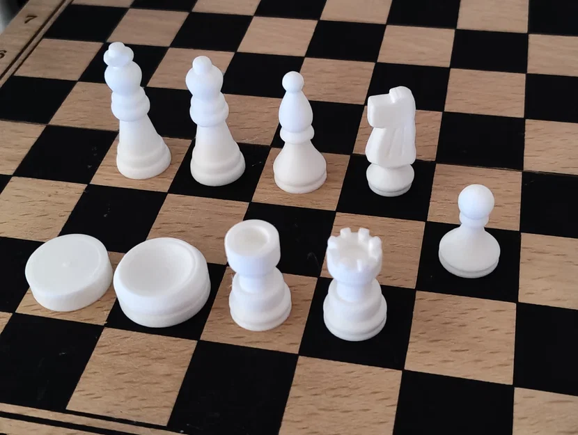 Bộ quân cờ vua và cờ đam (Chess Set) in 3D dễ dàng không cần support - Image 2