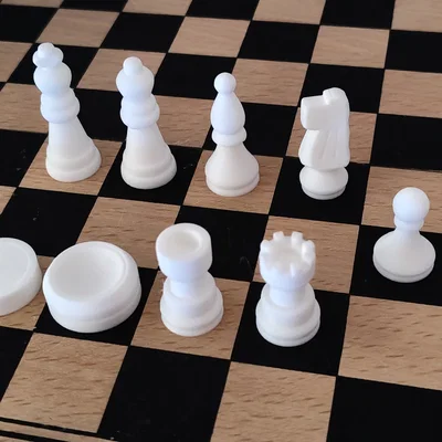 Bộ quân cờ vua và cờ đam (Chess Set) in 3D dễ dàng không cần support