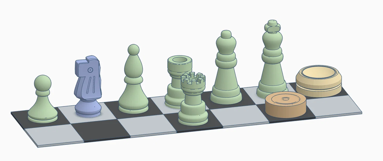Bộ quân cờ vua và cờ đam (Chess Set) in 3D dễ dàng không cần support - Image 3