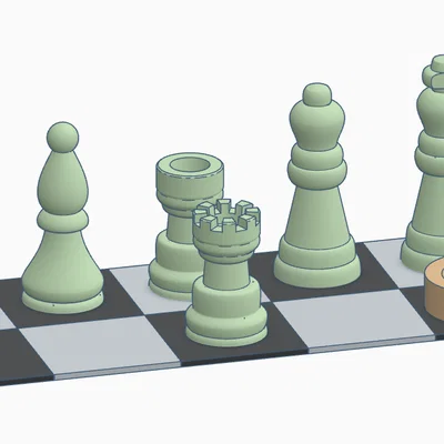 Bộ quân cờ vua và cờ đam (Chess Set) in 3D dễ dàng không cần support